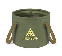 HIKENTURE Cuenco plegable para exterior, 10 L/20 L, cubo plegable de lona duradera, como recipiente para lavandería, fregadero, fregadero, cubo para enjuague, cubo para enfriar (20 L, verde militar)