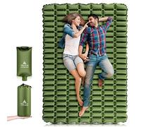 HIKENTURE Esterilla isotérmica para camping para 2 personas, colchoneta doble ultraligera, colchón hinchable de aire pequeño con bolsa de bombeo, colchoneta compacta para dormir, esterilla de camping