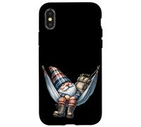 Hiker GNOME Grandpa In Large Outdoor Hammock For Camping Carcasa para iPhone X/XS
