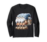 Hiker Gnomes with Hiking and Camping Backpack For Dad Life Manga Larga