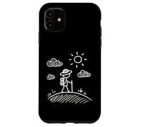 Hiker Stickman Line Art Design Para Fanáticos De Las Carcasa para iPhone 11