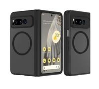 HikerClub Funda magnética para Pixel Fold (2023) funda protección, translúcida mate silicona antiarañazos antigolpes protectora case, negro
