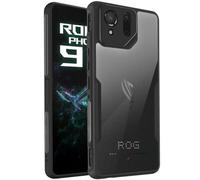 HikerClub Funda para ROG Phone 9 y ROG 9 Pro (2024) Carcasa Protectora Fundas Capa Transparente Dura PC Trasera y Suave TPU Silicona Negro Bordeado Antideslizante Parachoques Case