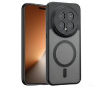 HikerClub Magnética Funda para Honor Magic8 Pro 5G Capa Carcasa Protectora Translúcida Mate Suave TPU Silicona Antigolpes Parachoques Antihuellas Trasera Case, Negro