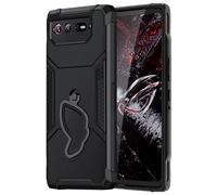 HikerClub Soporte Funda para ROG Phone 7 and 7 Pro Ultimate (2023), Plegado Oculto Teléfonos Soporte Antihuella Dactilar Telefono Carcasa, Negro