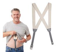 HIKERS - Tirantes ocultos originales para hombre debajo de la ropa - Bragueta de botón, blanco, Large