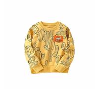 HIKIDS Sudaderas Niños Manga Larga Algodón Chaqueta Deportiva Chico Suéteres Navidad Halloween Abrigado Chándal Otoño Invierno Cactus Amarillo Ropa Niños 5 Años