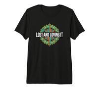 Hiking Compass Topography Lost and Loving It Camiseta Premium