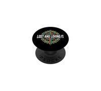 Hiking Compass Topography Lost and Loving It PopSockets PopGrip Adhesivo
