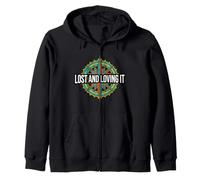 Hiking Compass Topography Lost and Loving It Sudadera con Capucha