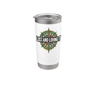 Hiking Compass Topography Lost And Loving It Vaso térmico de acero inoxidable de doble pared