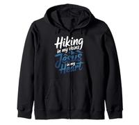 Hiking In My Veins Jesus In My Heart Faith Outdoors |- Sudadera con Capucha
