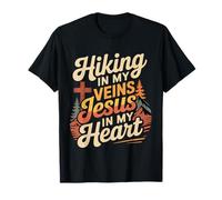Hiking In My Veins Jesus In My Heart Fe al Aire Libre ||- Camiseta