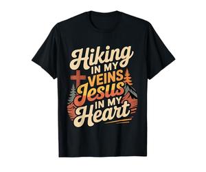 Hiking In My Veins Jesus In My Heart Fe al Aire Libre ||- Camiseta