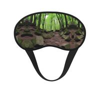 Hiking Trails - Máscara de dormir cómoda de satén con borde negro para bloquear la luz y dormir reparador