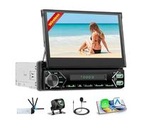 Hikity 1 DIN 2+64G Dab DVR Android 15 Radio de Coche CarPlay Inalámbrico Android Auto Pantalla Táctil 7'' IPS Autoradio Coche Bluetooth GPS Mirror Link WiFi FM RDS Radio EQ SWC 2USB Type-C Charging