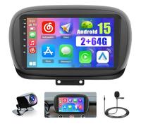 Hikity 2+64G 9" Radio Android para FIAT 500X 2014-2020 Wireless CarPlay