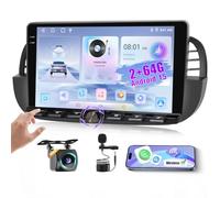 Hikity 2+64G Android 15 Autoradio para FIAT 500 2007-2015 Radio Carplay Android Auto Wireless 9" IPS Touch Screen Radio con Cámara Bluetooth Navi WiFi FM RDS Mirror Link DSP