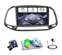 Hikity 2+64GB Android 15 Radio Coche para FIAT Doblo/Yeni Kasa 2015 Radio Carplay Android Auto Inalámbrico, IPS 9" Pantalla Táctil con Cámara Trasera, Bluetooth Manos Libres, Navegación GPS