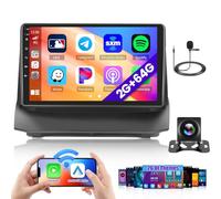 Hikity 2+64GB Android Radio para Ford Fiesta 2009-2017 Soporta Wireless CarPlay Android Auto, 9 Pulgadas Pantalla Táctil Estéreo Bluetooth Radio con WiFi GPS EQ FM/RDS SWC Cámara de Visión Trasera