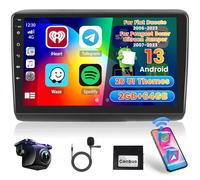 Hikity 2+64GB Autoradio para Fiat Ducato 2006-2023 Peugeot Boxer Citroen Jumper Wireless Carplay Android Auto, 9 Pulgadas Pantalla Táctil Estéreo Bluetooth con WiFi GPS EQ FM/RDS SWC Cámara Trasera