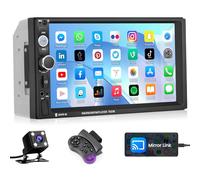 Hikity 2 DIN Radio CocheMirror Link Pantalla Táctil 7 Pulgadas Autoradio Bluetooth con FM Radio USB Charging SWC AUX TF Cámara de Visión Trasera