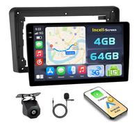 Hikity 4+64GB Radio Coche Android 15 para Audi A3 2003-2013 con Carplay Android Auto Inalambrico, Incell Pantalla táctil de 9 Pulgadas con Bluetooth/GPS/WiFi/FM/RDS+Cámara Trasera+Mic