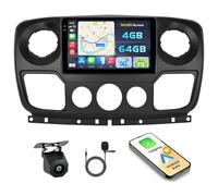 Hikity 4+64GB Radio Coche Android 15 para Renault Master/Opel Movano/Nissan Interstar 2010 con Carplay Android Auto Inalambrico,10'' Incell Pantalla táctil con BT/GPS/WiFi/FM/RDS+Cámara Traser Mic