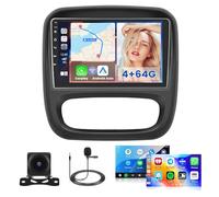 Hikity 4G+64G Android 13 Radio Coche para Renault Trafic 2014-2023 Opel Vivaro 2014-2019 con 9" Pantalla Táctil, 2 DIN Radio con Carplay inalámbrico Android Auto Radio FM/RDS BT GPS WiFi + CAM + Mic