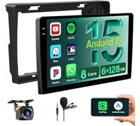 Hikity 6+128GB Radio Coche Android 15 DSP para Citroen Berlingo B9 2008-2017/Peugeot Partner 2008-2019 con Carplay Android Auto Inalambrico,9'' Pantalla con BT/GPS/WiFi/FM/RDS+Cámara Trasera+Mic