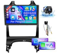 Hikity 8 Core 4G 64G Pantalla Radio para Peugeot 3008 2009-2015 Inalámbrico Carplay Android Auto Mirror Link, Android 15 9'' Pantalla Radio con 32EQ DSP GPS Bluetooth WiFi FM RDS SWC Cámara Trasera