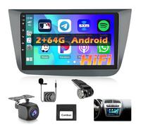 Hikity Android 15 para VW Seat Altea 2004-2016 Wireless Carplay Radio Coche Bluetooth Pantalla Tactil 2 DIN 2+64GB GPS WiFi FM RDS Radio HiFi Estéreo para Coche con Dashcam