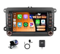 Hikity Autoradio Android 2+64G para VW Golf 5 6 Passat Polo Tiguan Touran Caddy Skoda, Pantalla Táctil IPS 7” con Wireless Carplay Android Auto Bluetooth GPS Navi WiFi FM RDS ASP Mirror Link