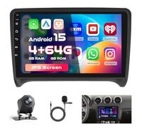 Hikity Autoradio Android 5G WiFi 4+64G para Audi TT 8J MK2 2008-2014, 9" Pantalla IPS con Wireless CarPlay Android Auto Navi Bluetooth FM/RDS SWC Cámara de Retroceso