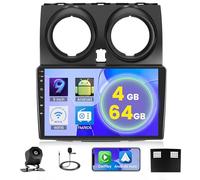 Hikity Autoradio Android 5G WiFi 4+64G para Nissan Qashqai 2006-2016, 9" Pantalla IPS con Wireless CarPlay Android Auto Navi Bluetooth FM/RDS SWC