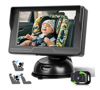 Hikity Cámara de Coche para Bebé 4,3 Zoll IPS Display Visión Nocturna,360° Giratorias,Einfache Installation,Kompatibel mit Limousinen, Kleintransportern, und SUV