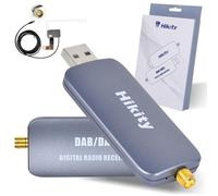 Hikity Dab/Dab+ Adaptador de Antena de Coche Portátil Dab Adaptador Digital Receptor para Android 15 Radio de Coche USB Dongle Dab con Antena para Sistema de Coche