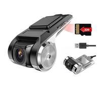 Hikity Dashcam para Android Autoradio Impermeable Mini Cámara Auto | Grabador Visión Nocturna Dash Cam Grabación en Bucle con USB DVR G-Sensor Videograbador 170 ° Gran Angular con 32G Tarjeta SD