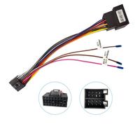 Hikity ISO Adaptador Cable de 16 Pines para Radio de Coche Android 15, Cables con Control del Volante y Línea de Control Inversa