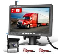 Hikity Visión Nocturna Cámara Marcha Atrás Inalámbrica Monitor de 7 "con Cámara de Visión Trasera Impermeable IP68 Cámara de Marcha, para RV Camión, Autobús, Camiones, Furgonetas