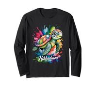 Hikkaduwa, Sri Lanka Tortuga Marina Pintura Salpicadura Arte Recuerdo Manga Larga