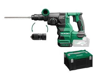 HIKOKI Akku Bohr-und Meißelhammer DH3628DCW2Z, SDS-plus (36V, Schlagenergie 3,2 J, Zubehör: 1 Zusatzhandgriff, 1 Bohrtiefenanschlag, 1 Schnellspann-Bohrfutter, 1 HSCII Koffer, ohne Akku und Ladegerät)