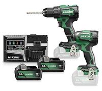 HIKOKI Akku-Combo-Kit, KC18WCZ (1 Akku Schlagschrauber 1/4" WH18DE, Max. Festdrehmoment 175 Nm, 1 Akku Schlagbohrschrauber DV18DE, Max. Festdrehmom. hart: 70 Nm, 18V, Brushless)