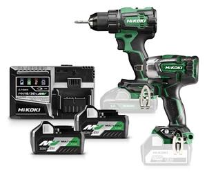HIKOKI Akku-Combo-Kit, KC18WDZ (1 Akku Bohrschrauber DS18DE, Max. Festdrehmoment (hart): 140 Nm, 1 Akku Schlagschrauber 1/2" WR18DBDL2, Max. Festdrehmoment Power Modus: 305 Nm, 18V, Brushless)