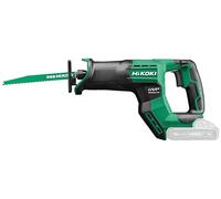 HIKOKI Akku Säbelsäge CR18DMA (18V, Sägehub: 29 mm, Leerlaufvibration: 8,7 m/sec², Sägen in Holz Ø: 300 mm, Sägen in Rohr Ø: 130 mm, Sägen in Stahl Ø:19 mm,) OHNE Akku, Ladegerät und Transportkoffer.