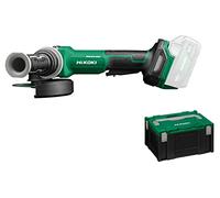HiKOKI Amoladora angular con batería G1813DVF (18 V, ion de litio, 3200-8000 rpm, diámetro de 125 mm, motor sin escobillas, con modo AT, correa de eje, en maletín de transporte, sin batería ni
