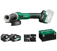 HIKOKI Amoladora angular con batería, G3613DVEWQZ, (36 V (2,5 Ah) Li-ion, 0-10000 min-1/min, diámetro de disco: 125 mm, sin escobillas, con modo AT, correa del eje, en HSC III