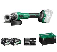 HIKOKI Amoladora angular con batería G3615DVE (36 V, 2 baterías de iones de litio de 2,5 Ah, discos abrasivos Ø: 150 mm, husillo de accionamiento: M14, motor sin escobillas, velocidad de ralentí: 3200