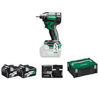 HiKOKI Atornillador de Impacto a Batería WH18DCWRZ (18V, 210 Nm, Brushless, Luz LED, Protección con Sellado IP56, Incluye 2 Baterías MULTI VOLT (18-36V) y un Cargador Rápido)
