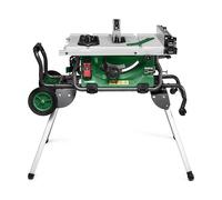 HiKOKI C10RJ Sierra de Mesa de 1500W, Disco de 255mm y Soporte con Ruedas | Sierra circular con freno eléctrico, profundidad de corte 79mm, mesa extensible hasta 880mm y guía paralela incluida